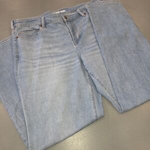 Lands' End Women Sz 18W Sustainable Denim Recover Straight Leg Light Wash Jeans